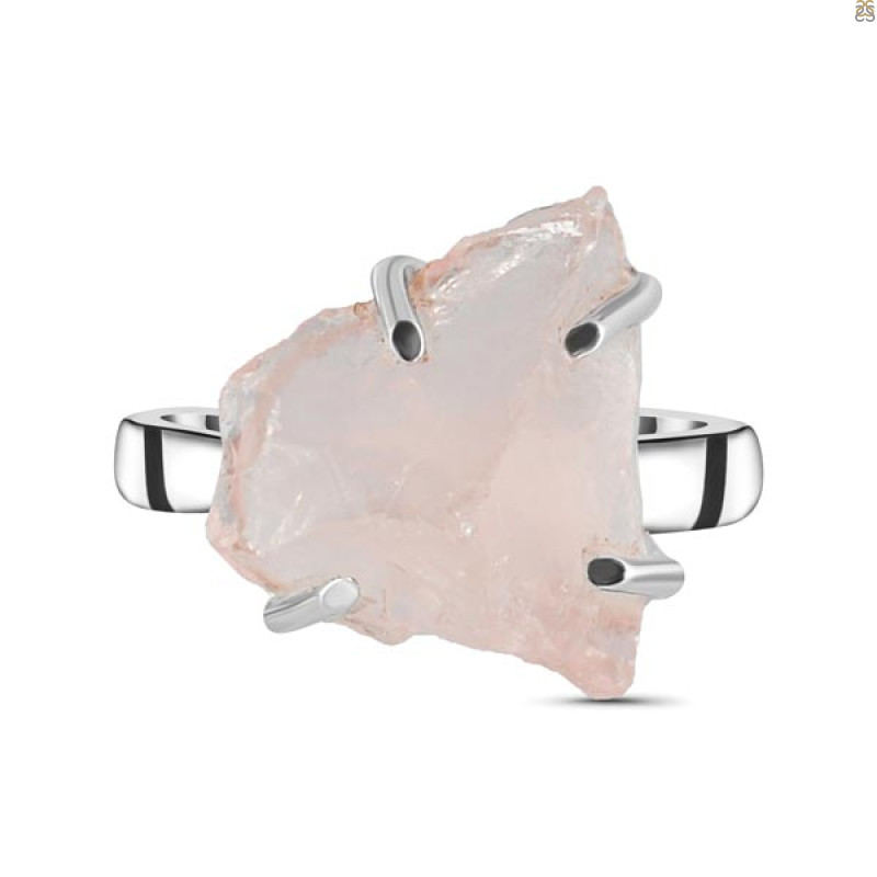 Rose Quartz Rough Ring-R-Size-10 RSQ-2-138