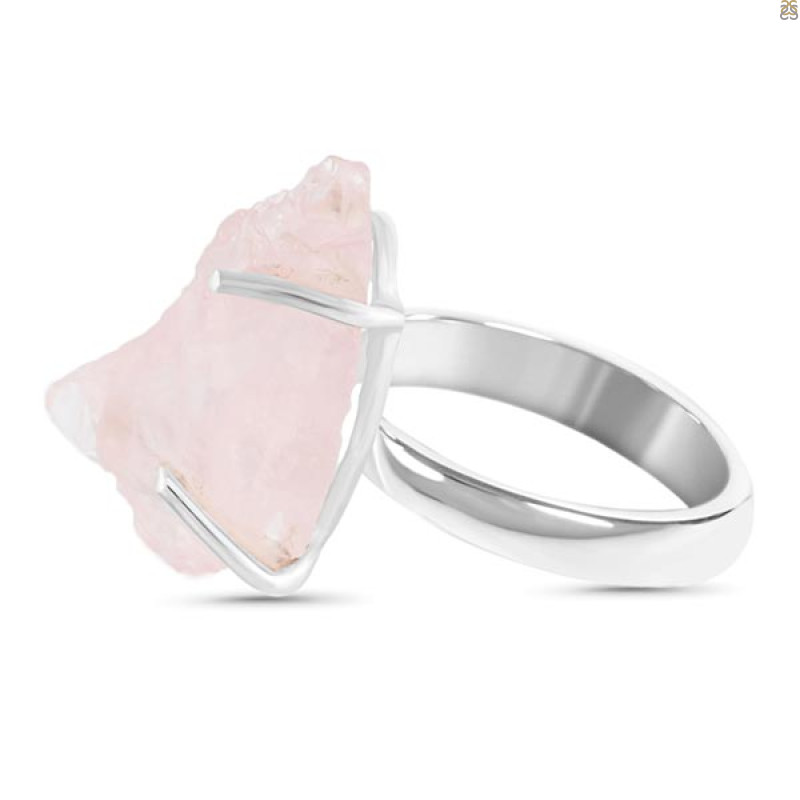 Rose Quartz Rough Ring-R-Size-8 RSQ-2-140