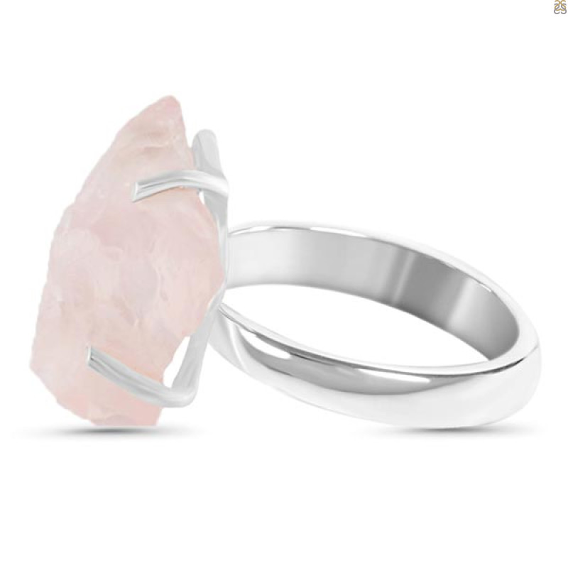 Rose Quartz Rough Ring-R-Size-9 RSQ-2-148