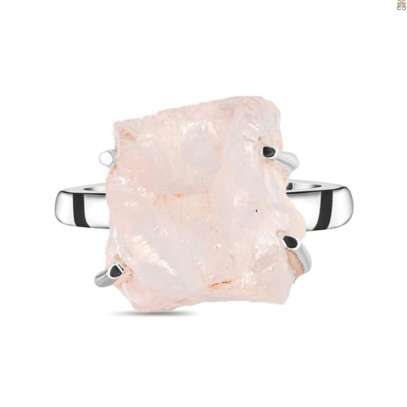 Rose Quartz Rough Ring-R-Size-10 RSQ-2-149