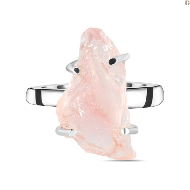 Rose Quartz Rough Ring-R-Size-7 RSQ-2-150
