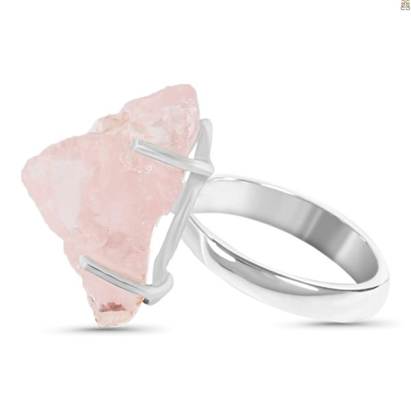 Rose Quartz Rough Ring-R-Size-7 RSQ-2-150