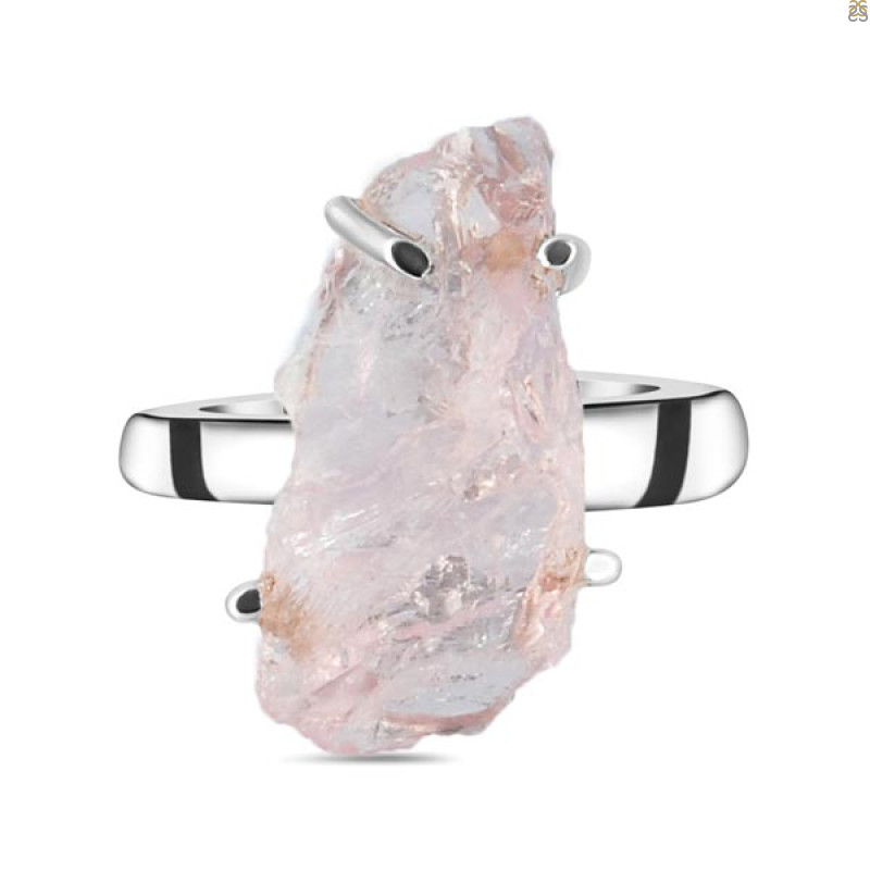 Rose Quartz Rough Ring-R-Size-7 RSQ-2-151