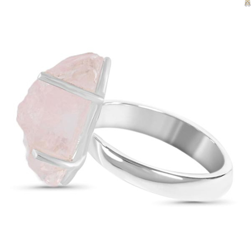 Rose Quartz Rough Ring-R-Size-7 RSQ-2-151