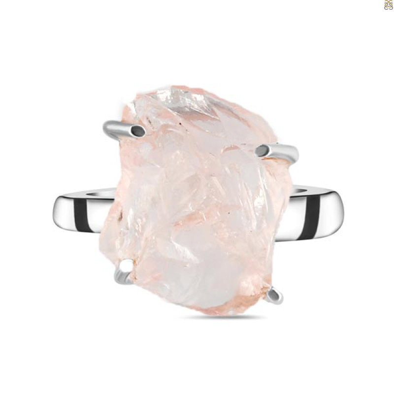 Rose Quartz Rough Ring-R-Size-10 RSQ-2-154