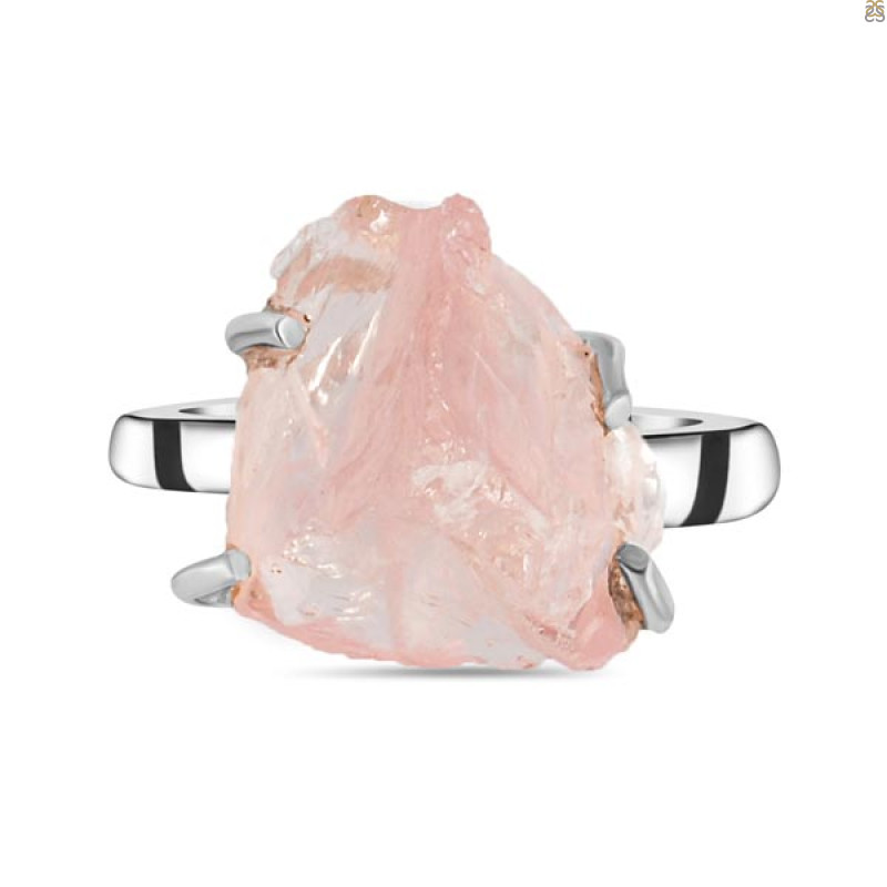 Rose Quartz Rough Ring-R-Size-7 RSQ-2-155