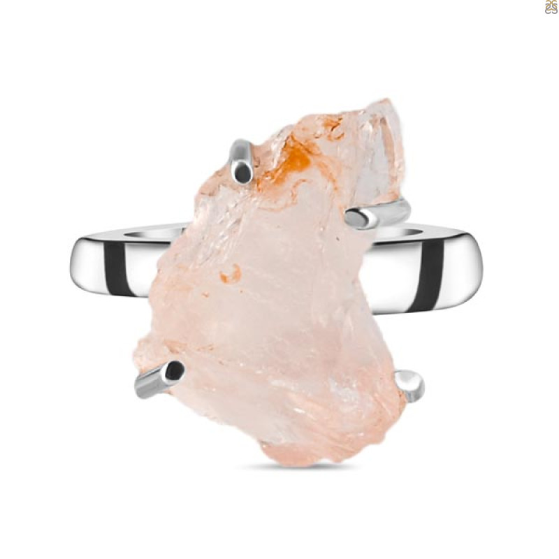 Rose Quartz Rough Ring-R-Size-8 RSQ-2-156