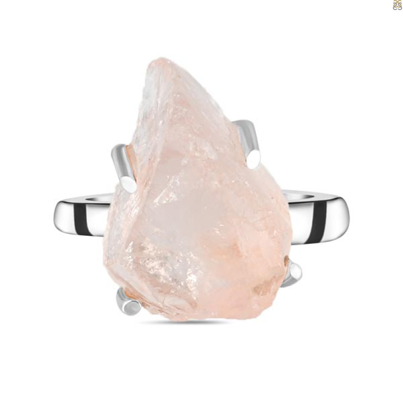 Rose Quartz Rough Ring-R-Size-7 RSQ-2-157