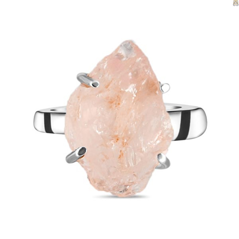 Rose Quartz Rough Ring-R-Size-6 RSQ-2-159