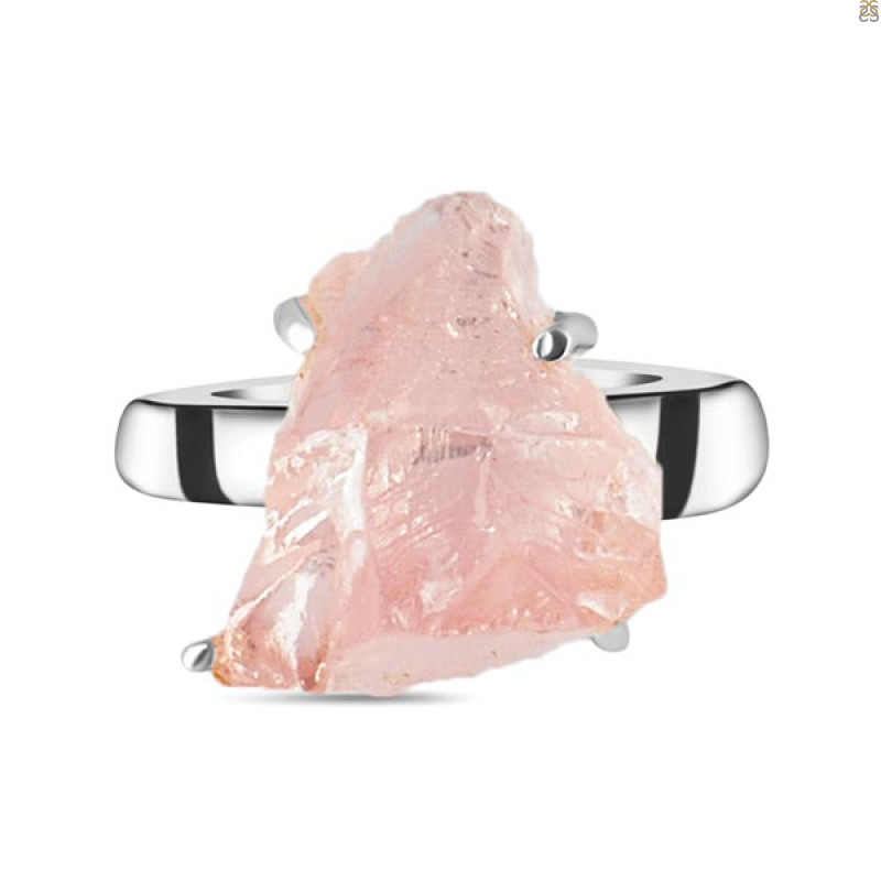 Rose Quartz Rough Ring-R-Size-7 RSQ-2-160