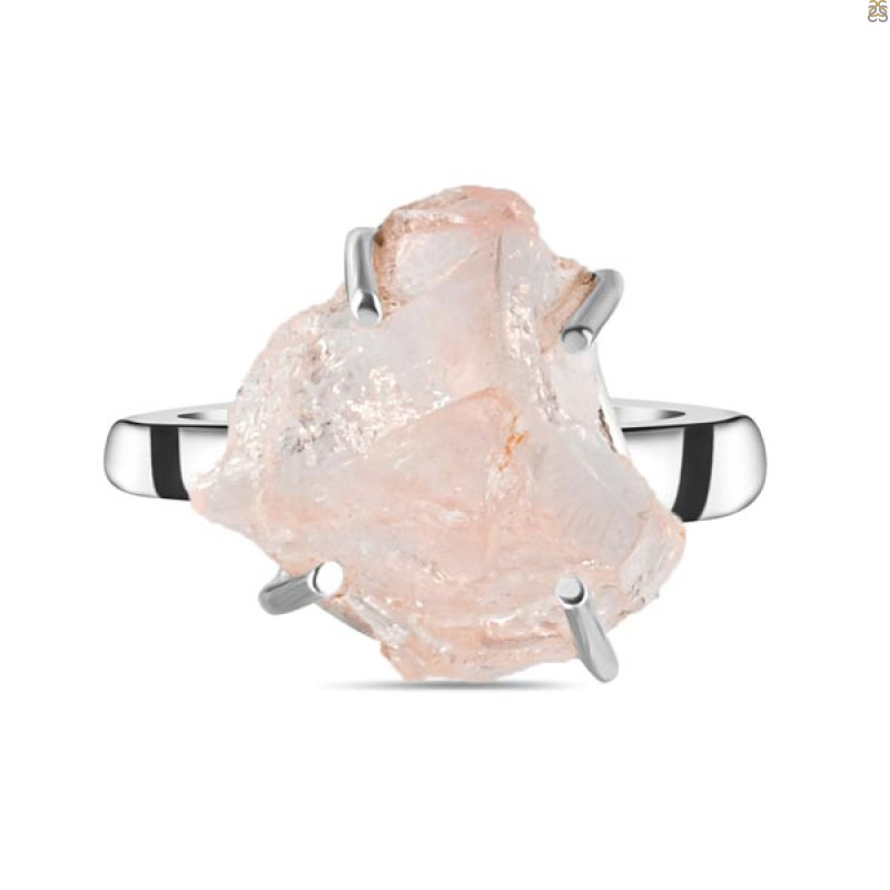 Rose Quartz Rough Ring-R-Size-9 RSQ-2-161
