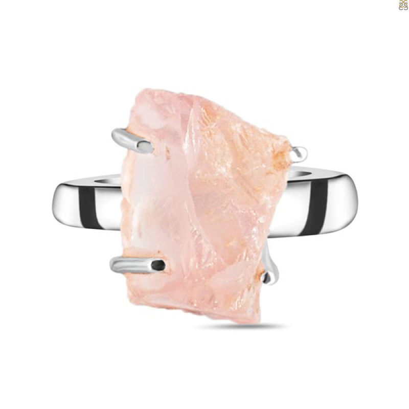 Rose Quartz Rough Ring-R-Size-7 RSQ-2-163
