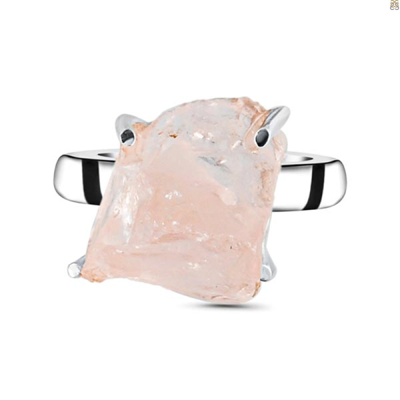 Rose Quartz Rough Ring-R-Size-7 RSQ-2-164
