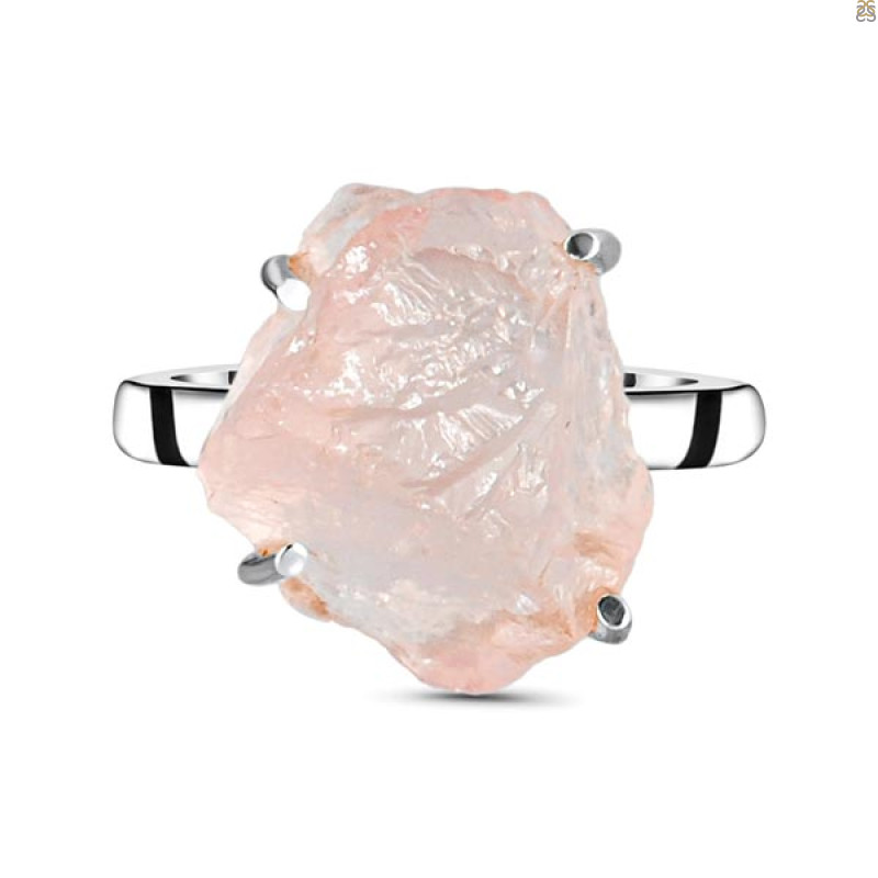 Rose Quartz Rough Ring-R-Size-9 RSQ-2-165