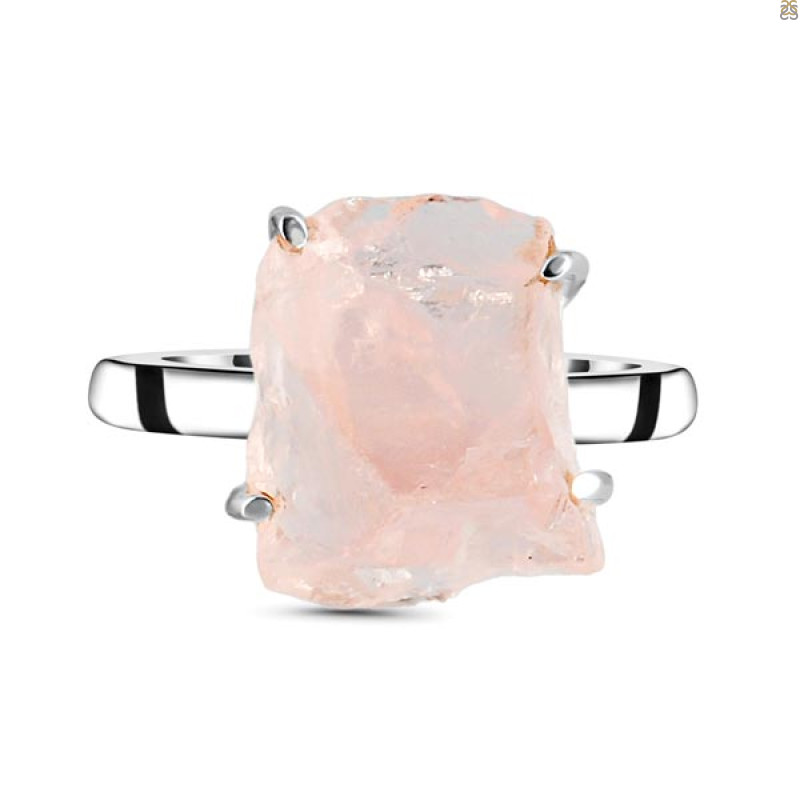 Rose Quartz Rough Ring-R-Size-10 RSQ-2-166