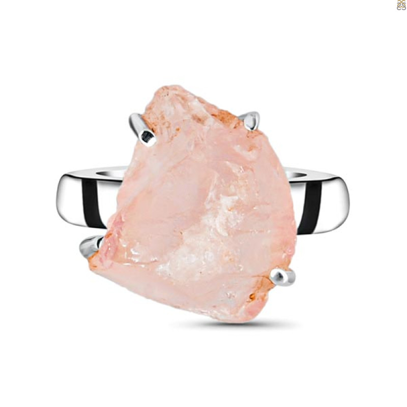 Rose Quartz Rough Ring-R-Size-7 RSQ-2-167