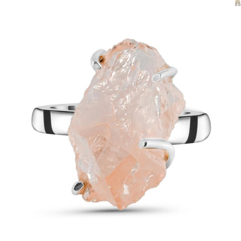 Rose Quartz Rough Ring-R-Size-7 RSQ-2-92