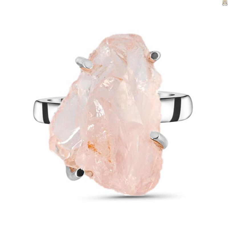 Rose Quartz Rough Ring-R-Size-7 RSQ-2-94