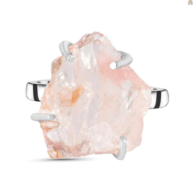 Rose Quartz Rough Ring-R-Size-7 RSQ-2-95