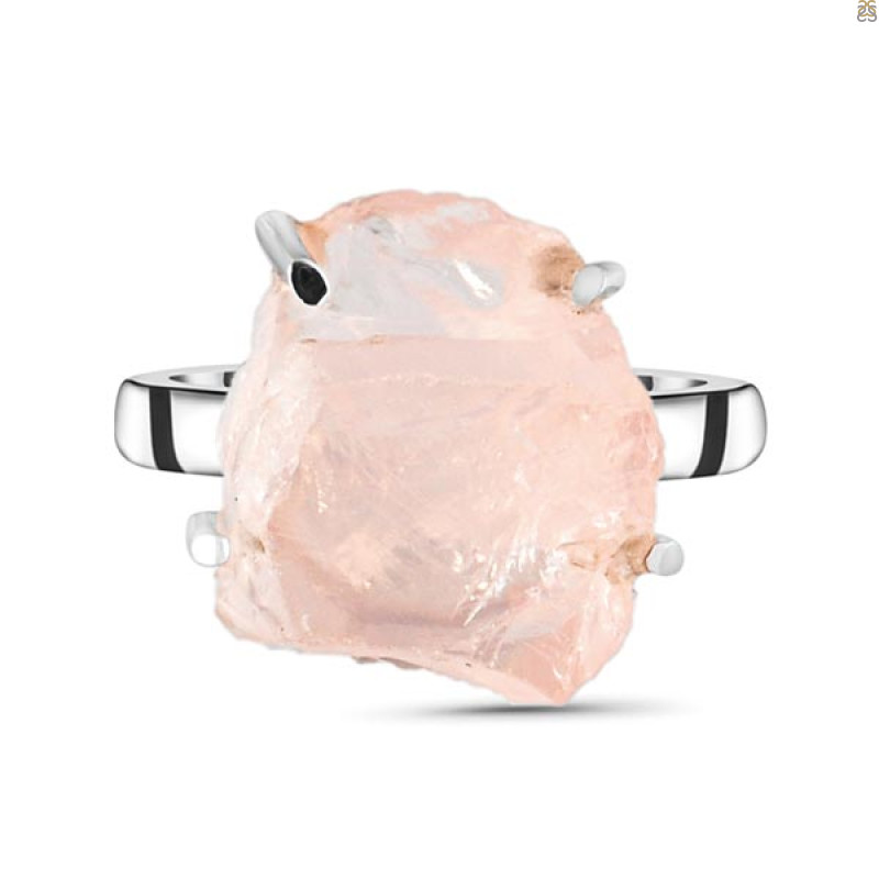 Rose Quartz Rough Ring-R-Size-8 RSQ-2-96
