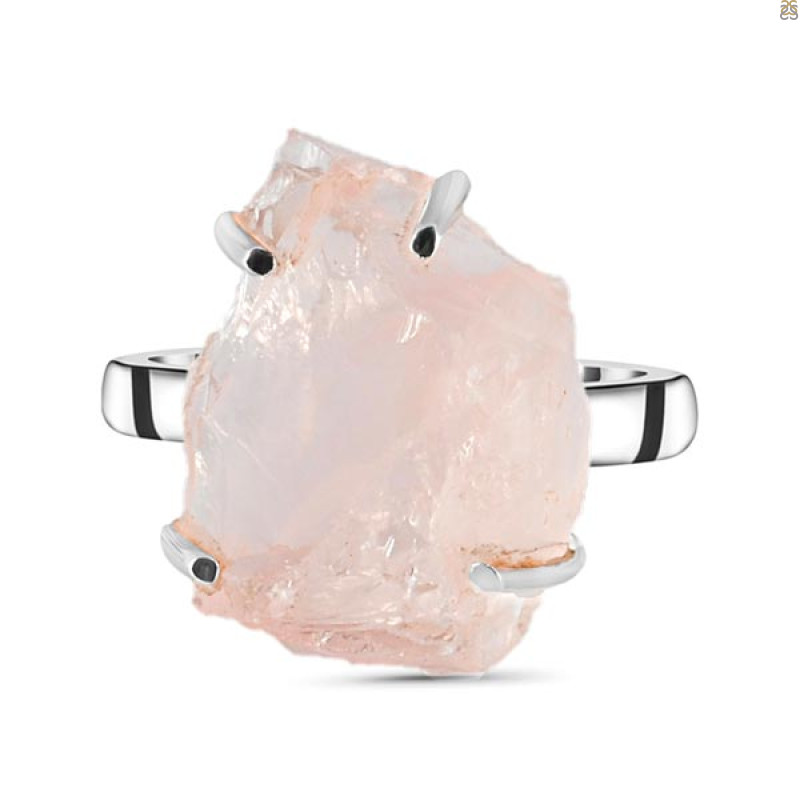 Rose Quartz Rough Ring-R-Size-10 RSQ-2-99