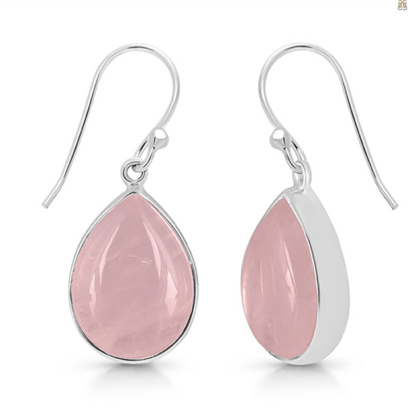 Rose Quartz Earring-E RSQ-3-125