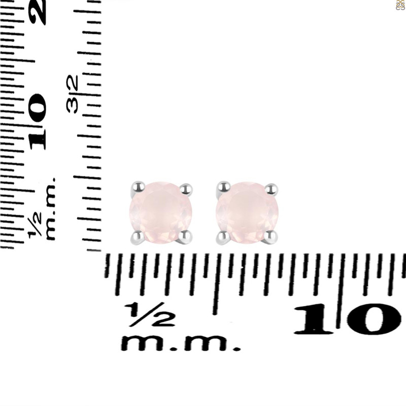 Rose Quartz Stud Earring RSQ-RDE-1321.