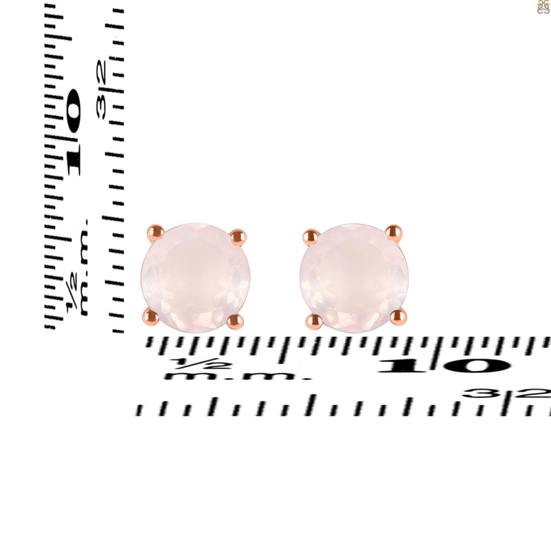 Rose Quartz Stud Earring RSQ-RDE-1353.