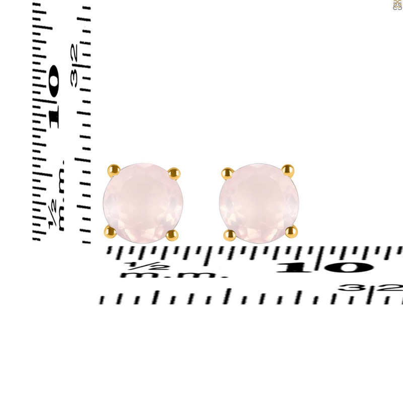 Rose Quartz Stud Earring RSQ-RDE-1353.