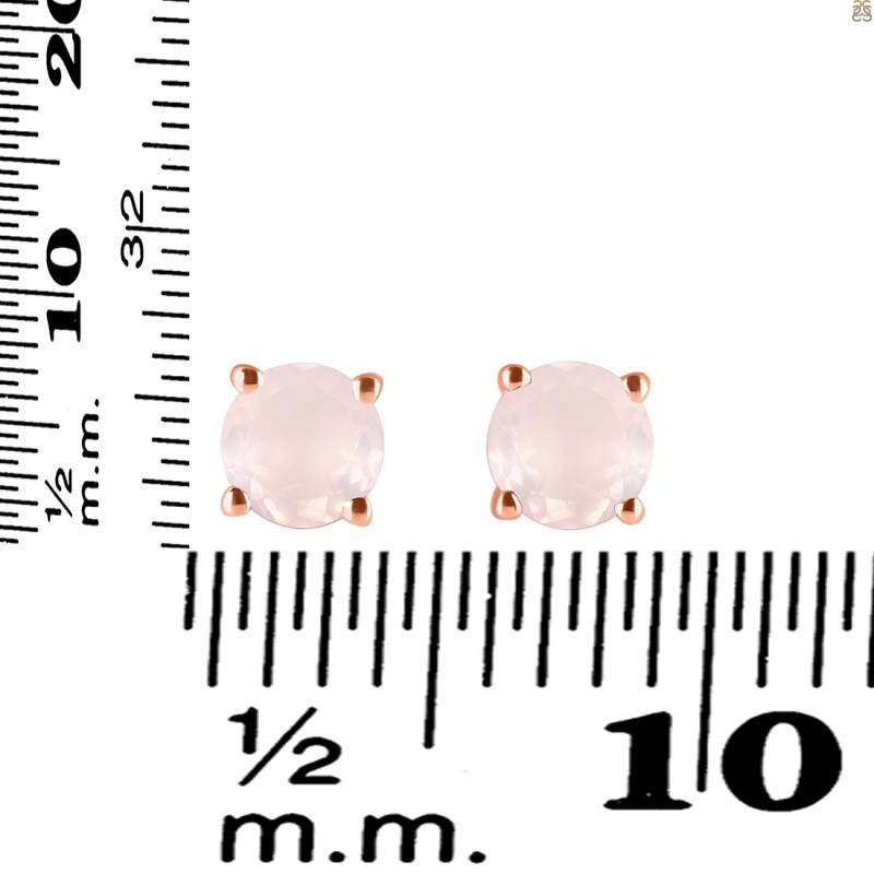 Rose Quartz Stud Earring RSQ-RDE-1435.