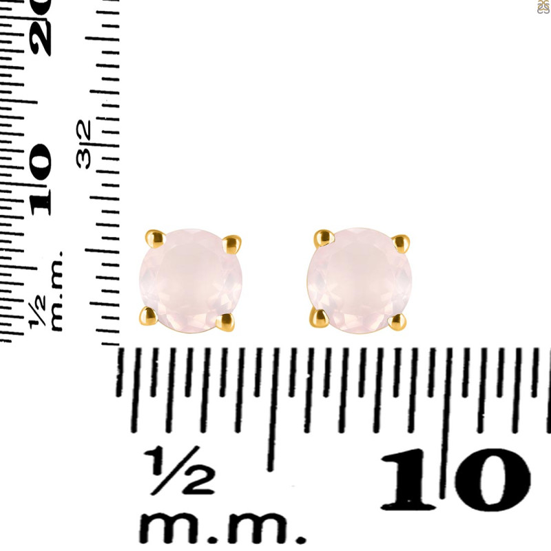 Rose Quartz Stud Earring RSQ-RDE-1435.
