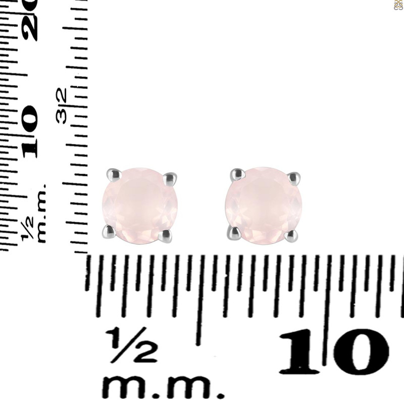 Rose Quartz Stud Earring RSQ-RDE-1435.