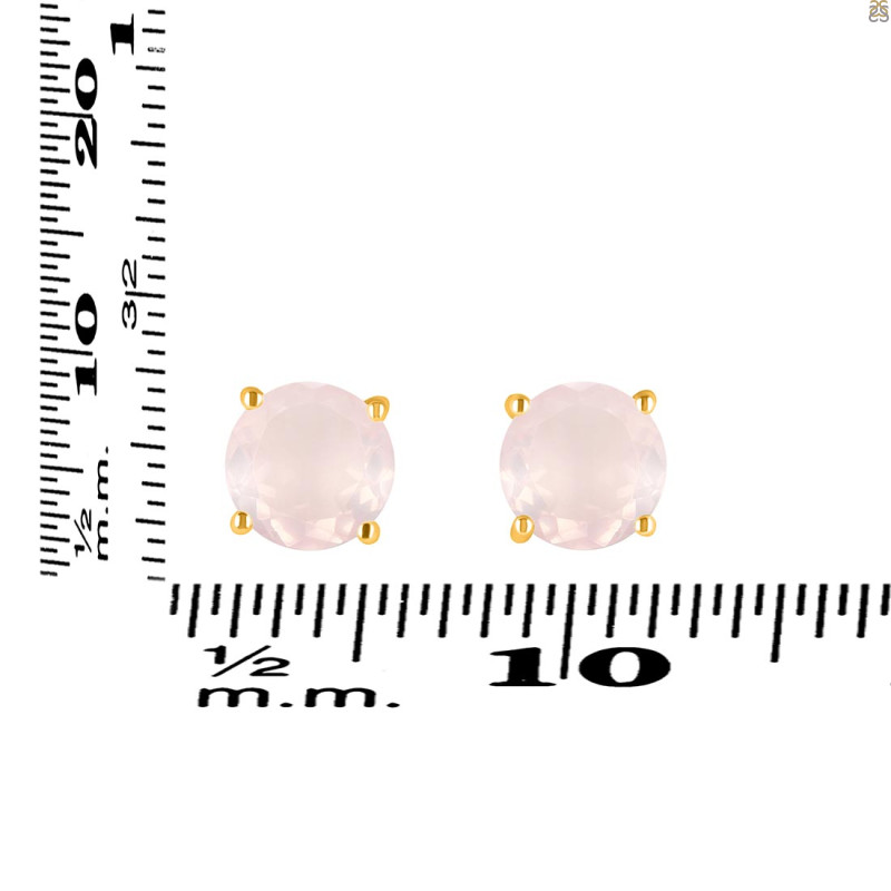 Rose Quartz Stud Earring RSQ-RDE-1436.