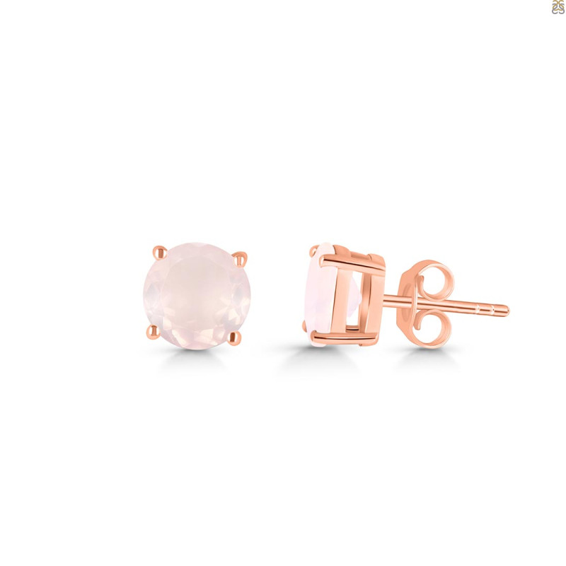 Rose Quartz Stud Earring RSQ-RDE-1436.