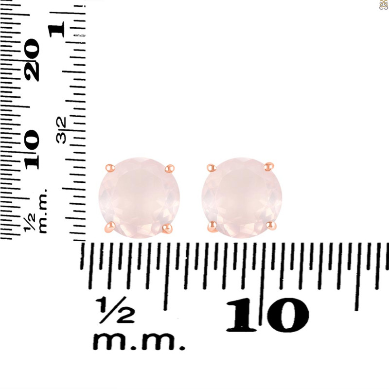 Rose Quartz Stud Earring RSQ-RDE-1437.