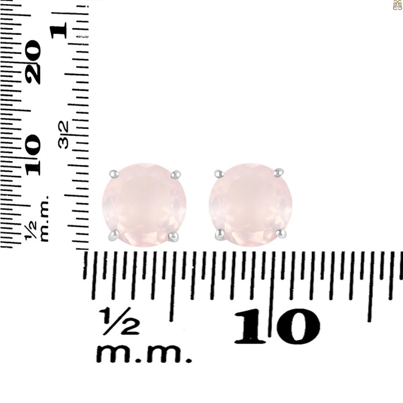 Rose Quartz Stud Earring RSQ-RDE-1437.