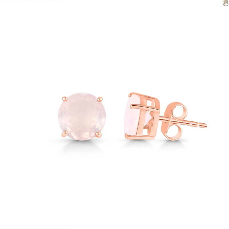 Rose Quartz Stud Earring RSQ-RDE-1437.