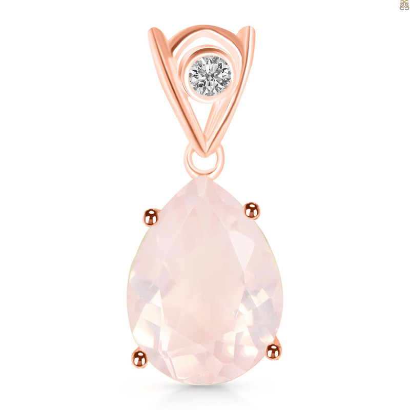 Rose Quartz Pendant RSQ-RDP-481-V-LOOP.
