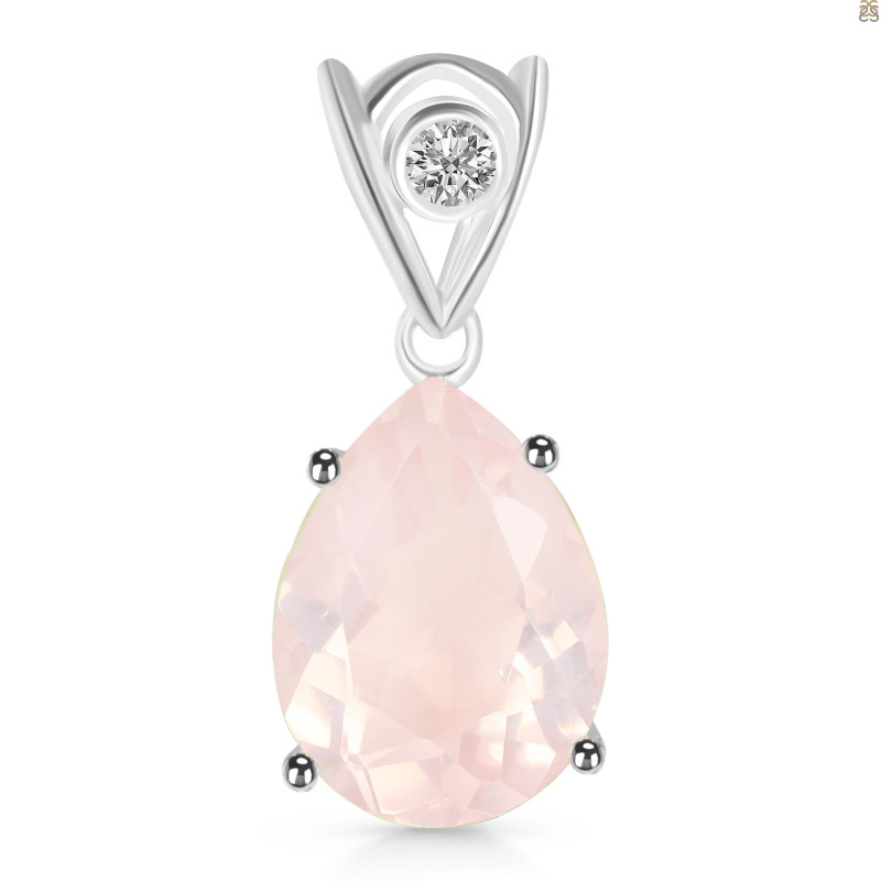 Rose Quartz Pendant RSQ-RDP-481-V-LOOP.
