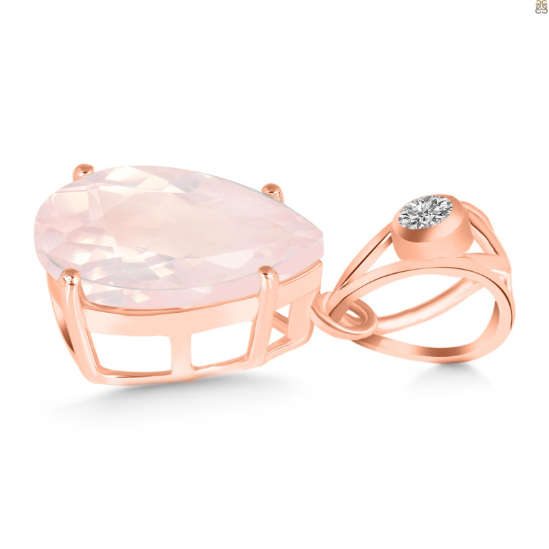 Rose Quartz Pendant RSQ-RDP-481-V-LOOP.