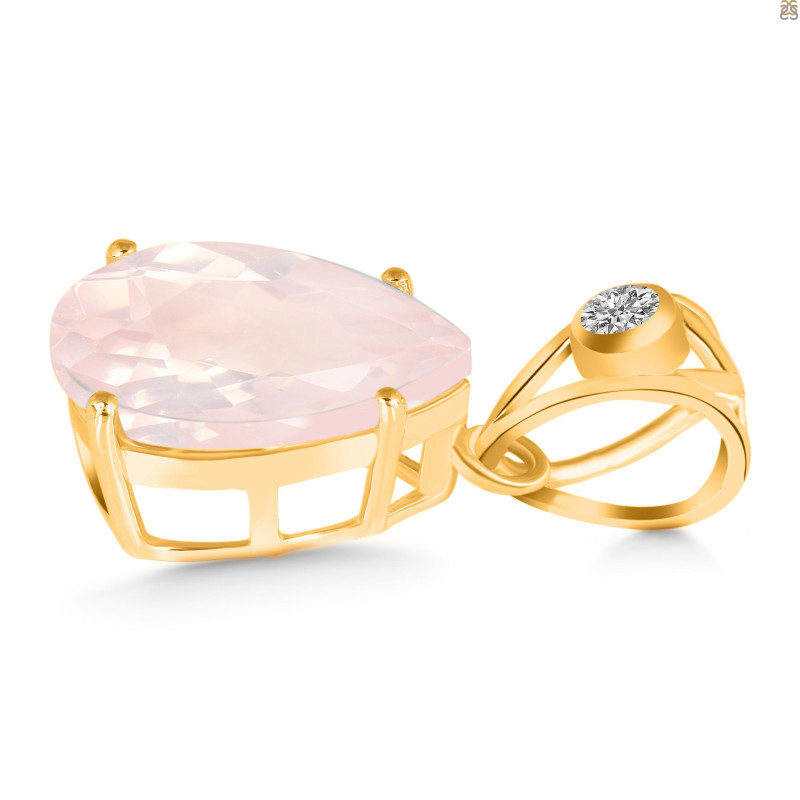 Rose Quartz Pendant RSQ-RDP-481-V-LOOP.