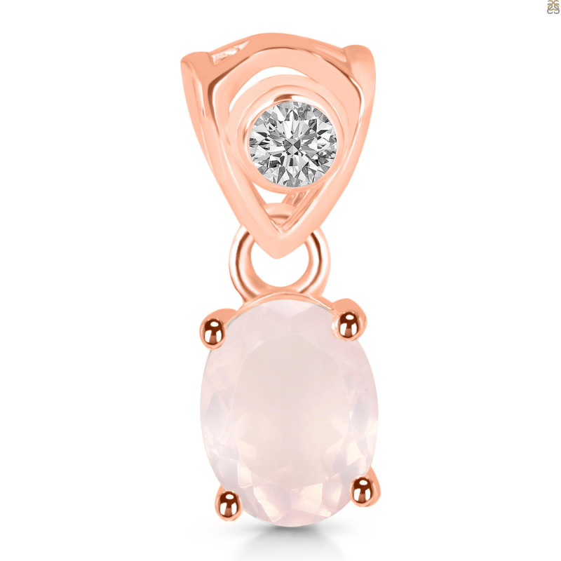 Rose Quartz Pendant RSQ-RDP-551-V-LOOP.