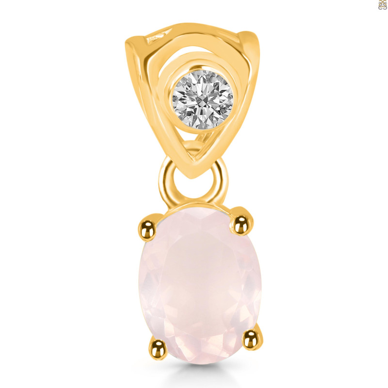Rose Quartz Pendant RSQ-RDP-551-V-LOOP.