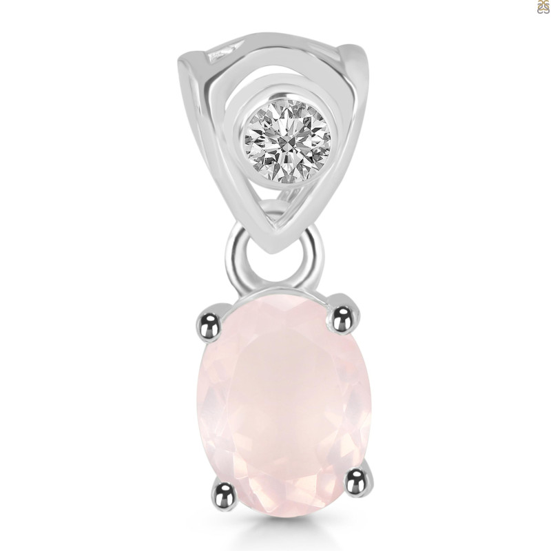 Rose Quartz Pendant RSQ-RDP-551-V-LOOP.