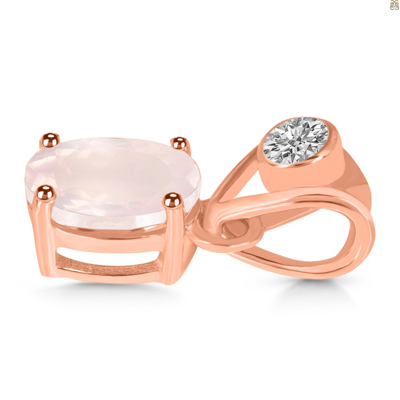 Rose Quartz Pendant RSQ-RDP-551-V-LOOP.