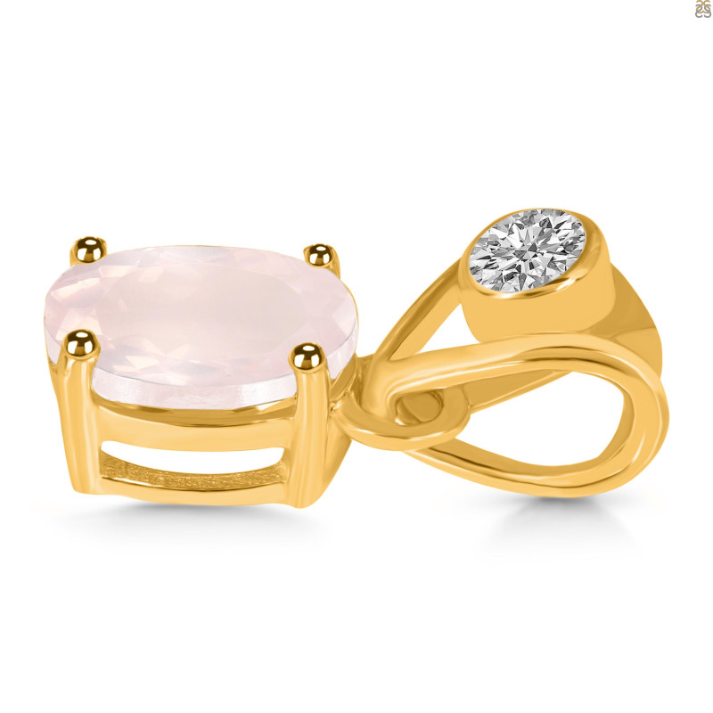 Rose Quartz Pendant RSQ-RDP-551-V-LOOP.