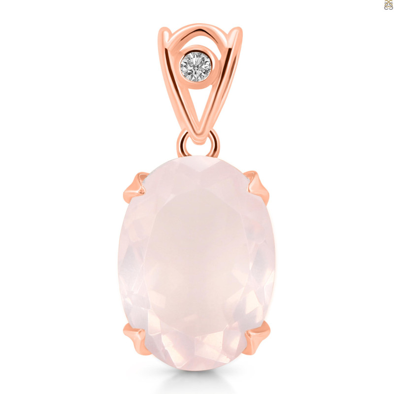 Rose Quartz Pendant RSQ-RDP-744-V-LOOP.