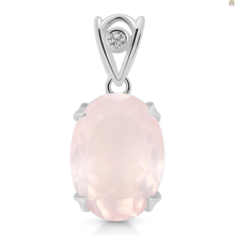 Rose Quartz Pendant RSQ-RDP-744-V-LOOP.