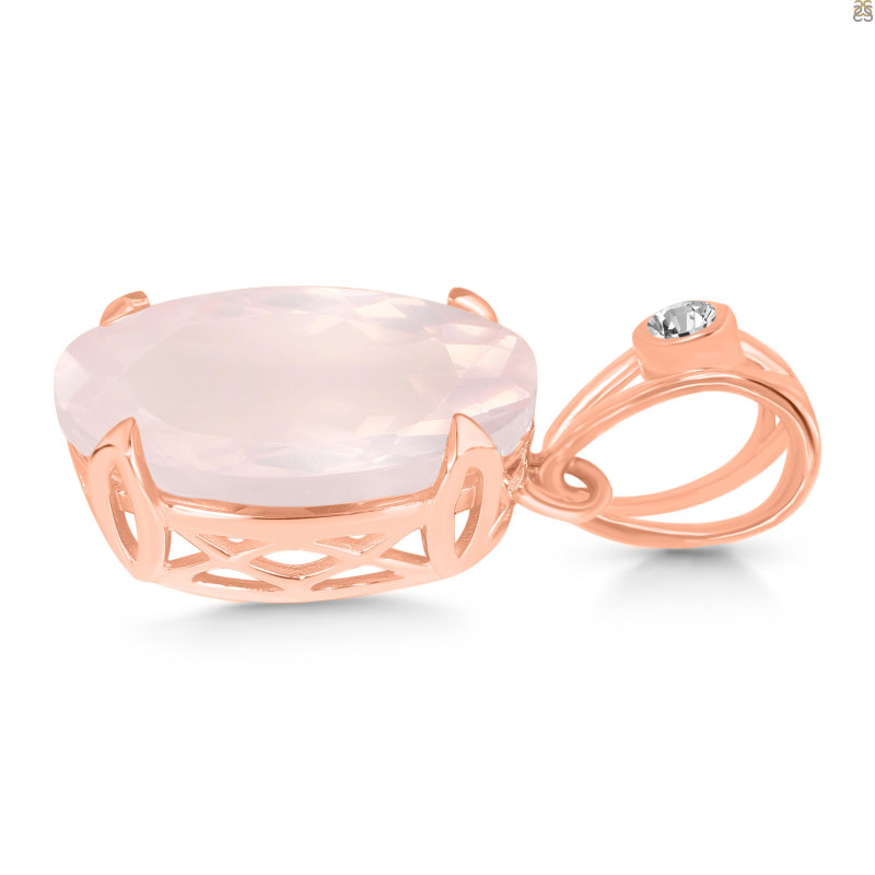 Rose Quartz Pendant RSQ-RDP-744-V-LOOP.