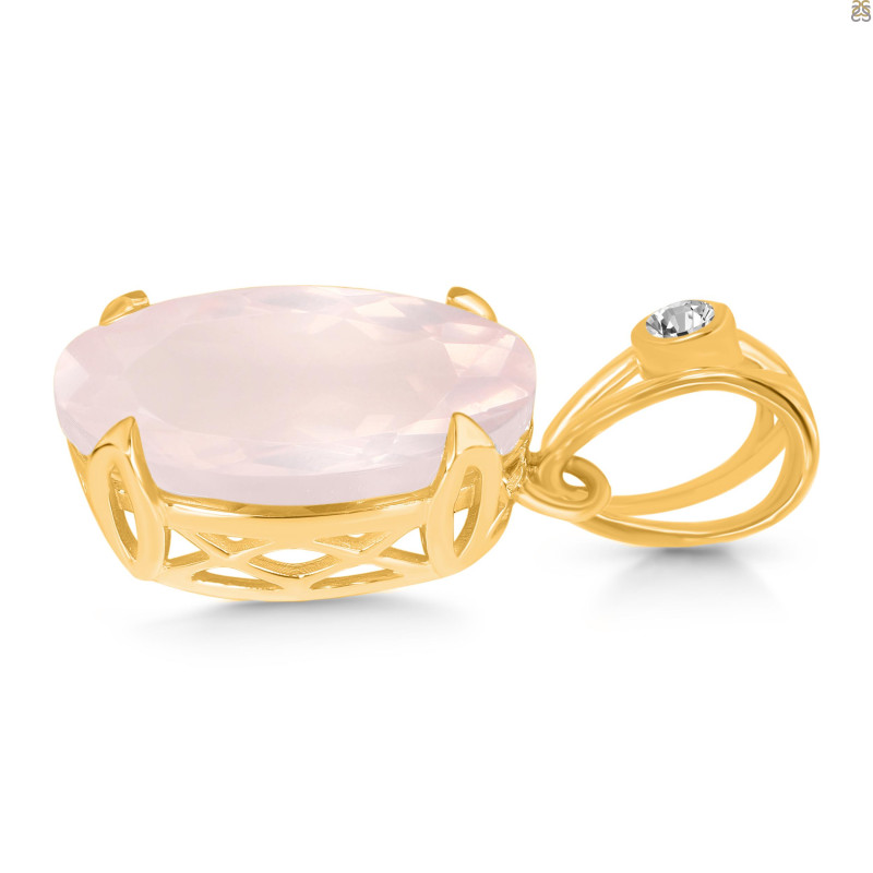 Rose Quartz Pendant RSQ-RDP-744-V-LOOP.